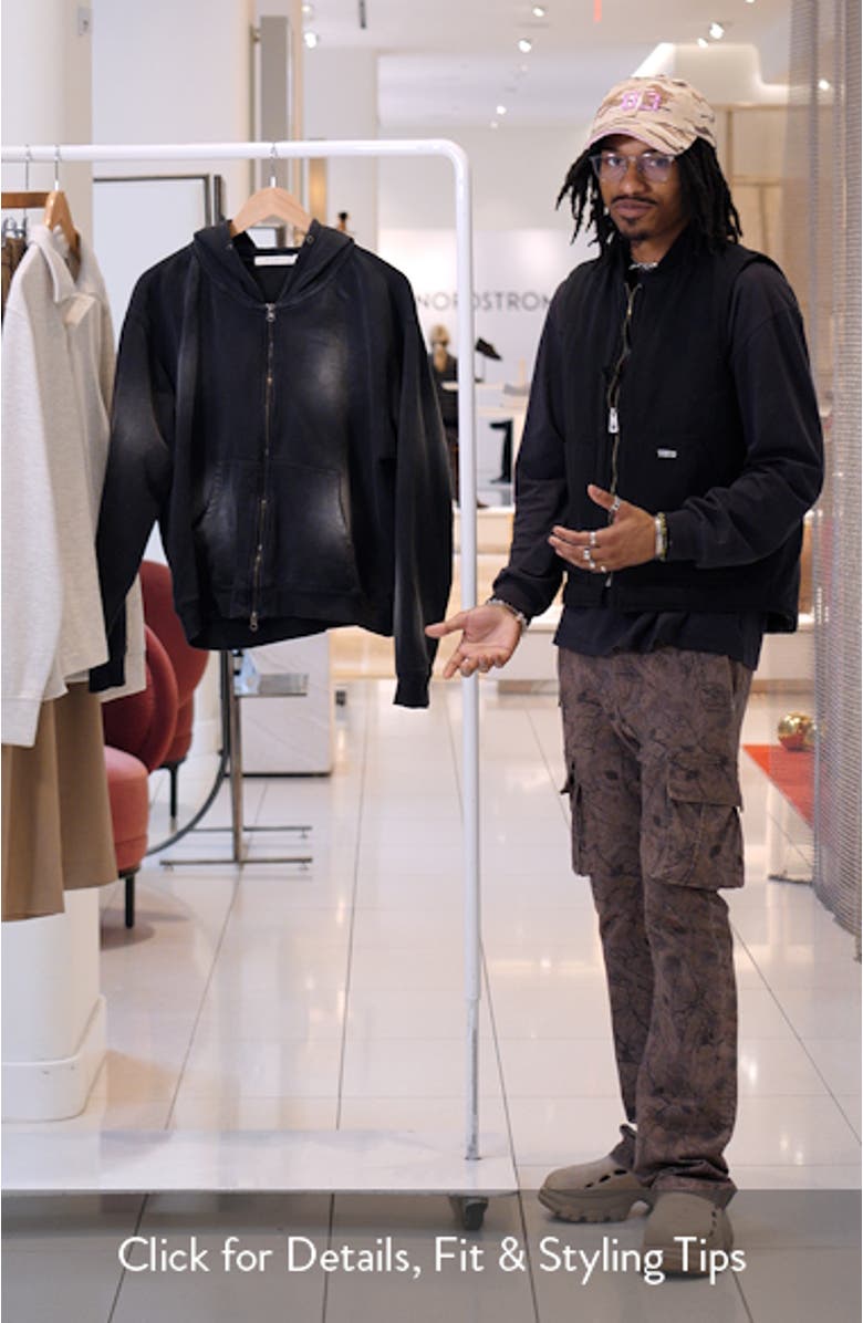 Basic Faded Cotton Zip-Up Hoodie, sales video thumbnail