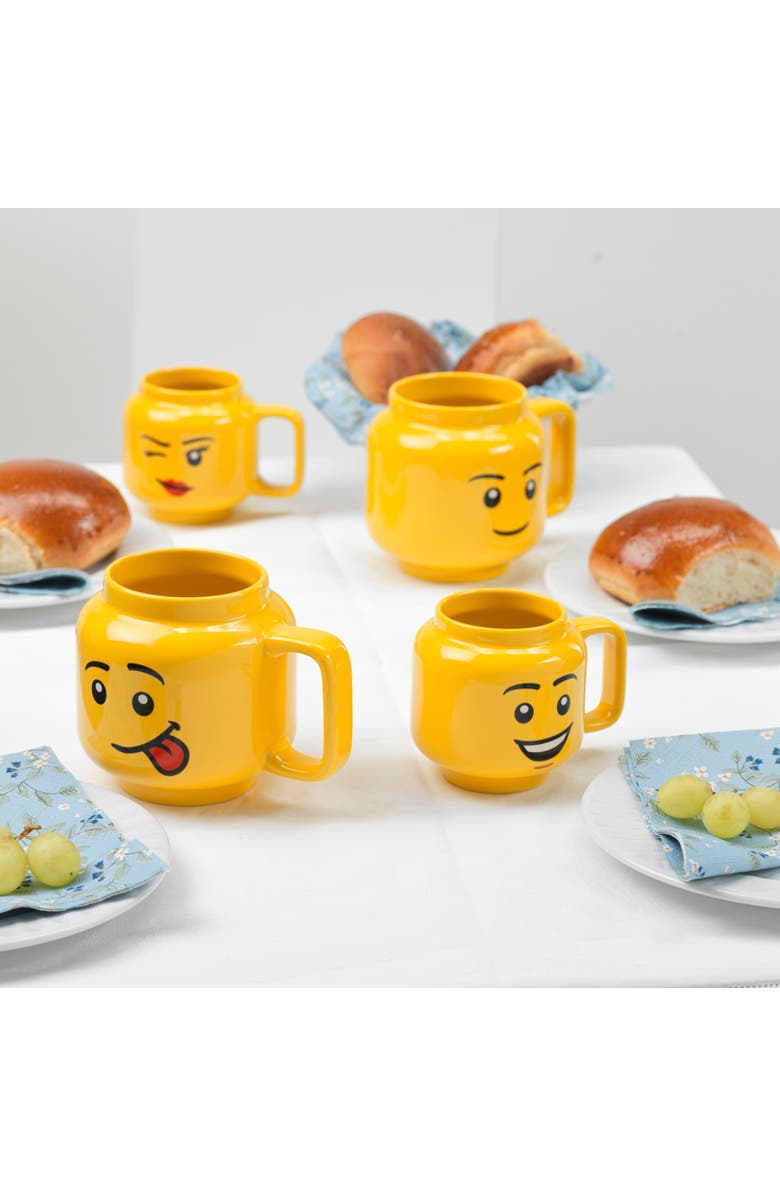 LEGO Classic Yellow Minifigures Silly Ceramic Mug, 17.9oz, Alternate, color, 