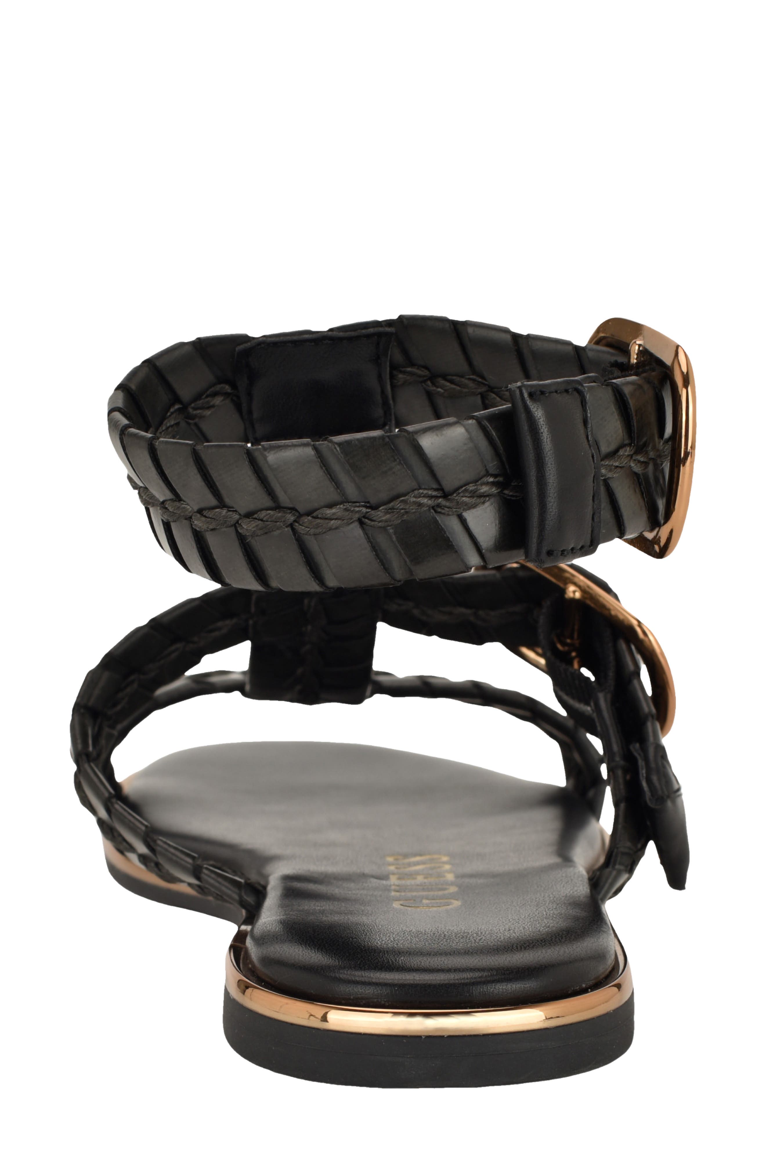 GUESS Lylnet Ankle Strap Sandal, Alternate, color, Black