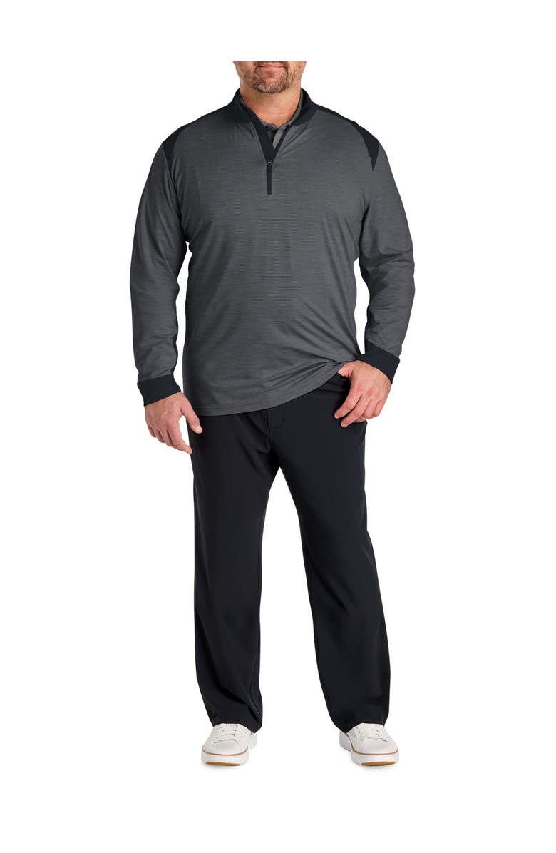 Callaway Big & Tall Soft Touch Colorblocked 1/4-Zip Gold Pullover, Alternate, color, Black Heather