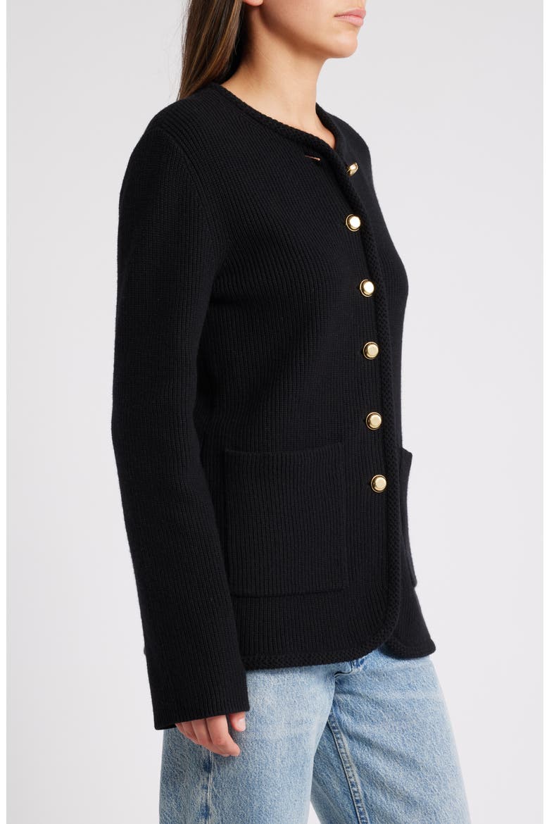 Nancy Wool Blend Cardigan, Alternate, color, BLACK