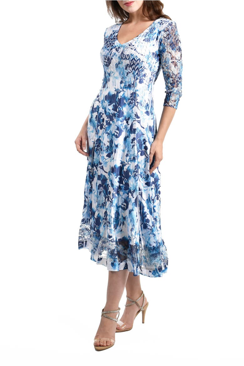 Greecian Vines Printed Dress, Alternate, color, Santoirini