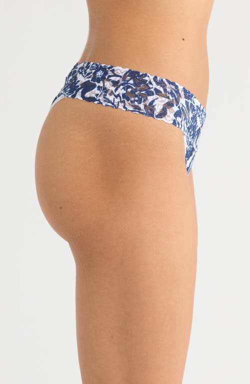 Hanky Panky Print Original Rise Thong In Blue