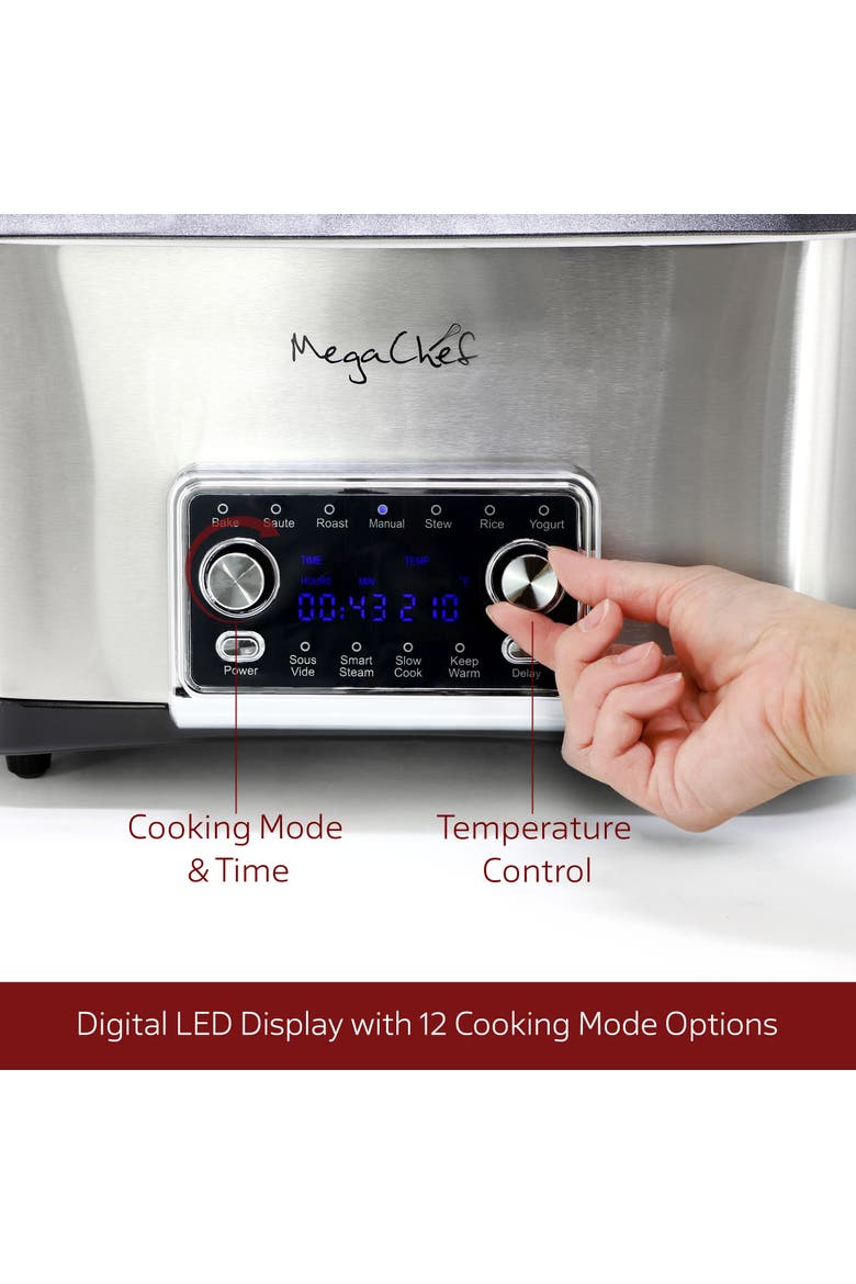 8 Quart 12-in-1 Deluxe Multi Cooker with Sous Vide, Alternate, color, Grey