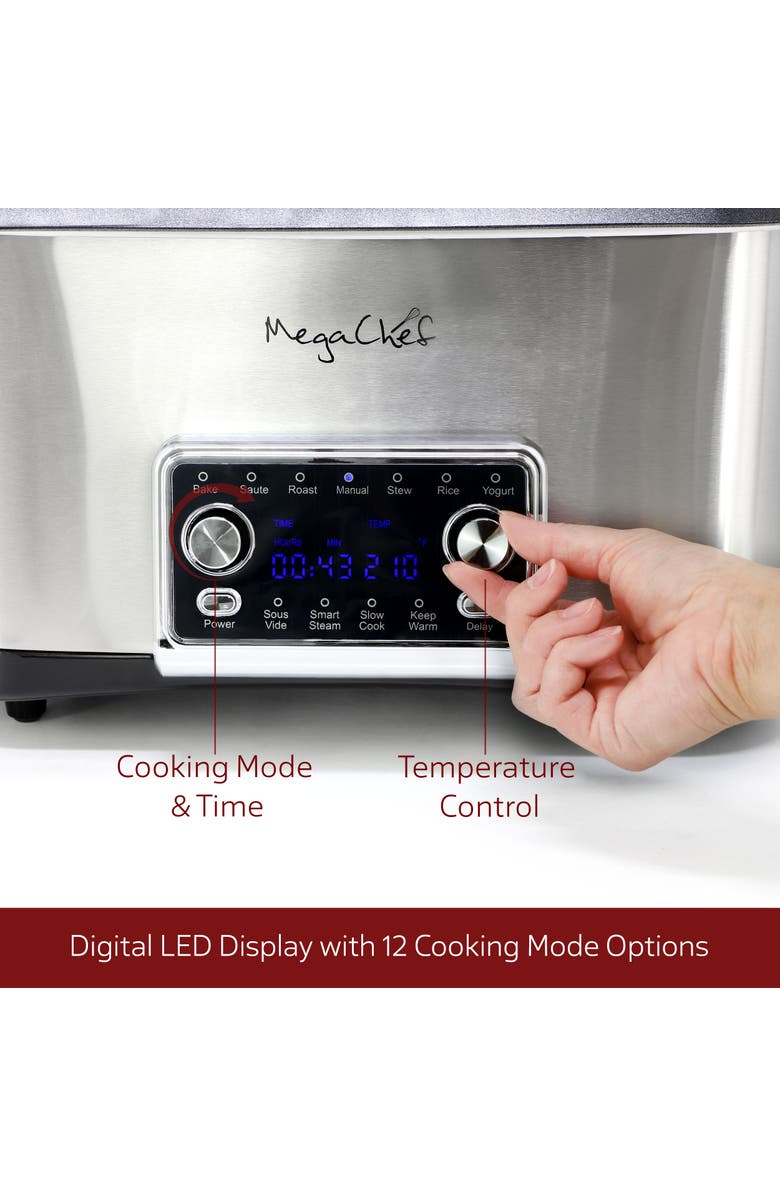 Megachef 8 Quart 12-in-1 Deluxe Multi Cooker with Sous Vide and Multi-Functions, Alternate, color, Grey