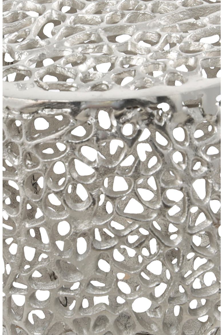Openwork Metal Accent Table, Alternate, color, SILVER