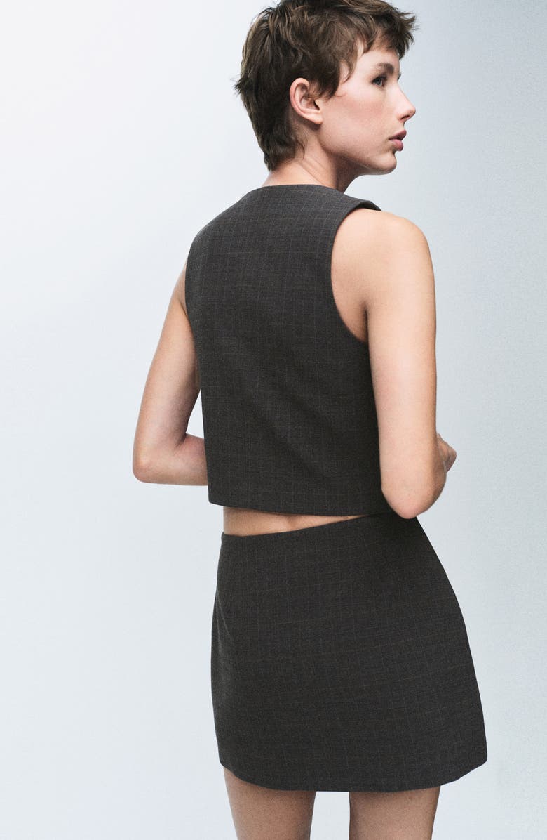 MANGO Check Wrap Skirt, Alternate, color, Brown