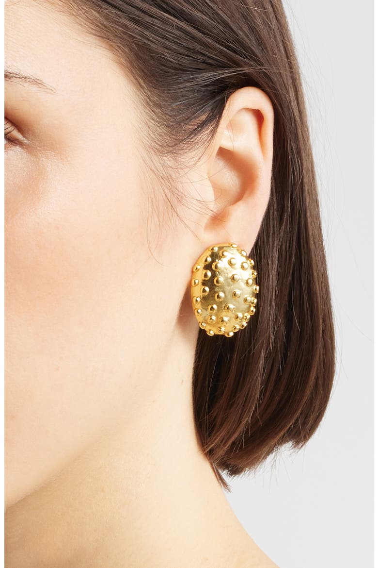 Ladybug Clip-On Stud Earrings, Alternate, color, GOLD