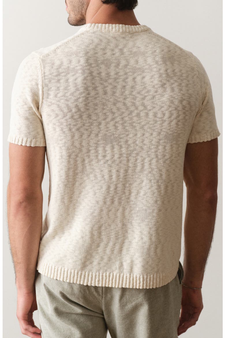 Short Sleeve Slub Cotton Sweater, Alternate, color, NATURAL