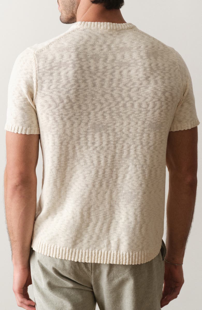 Marine Layer Short Sleeve Slub Cotton Sweater, Alternate, color, Natural