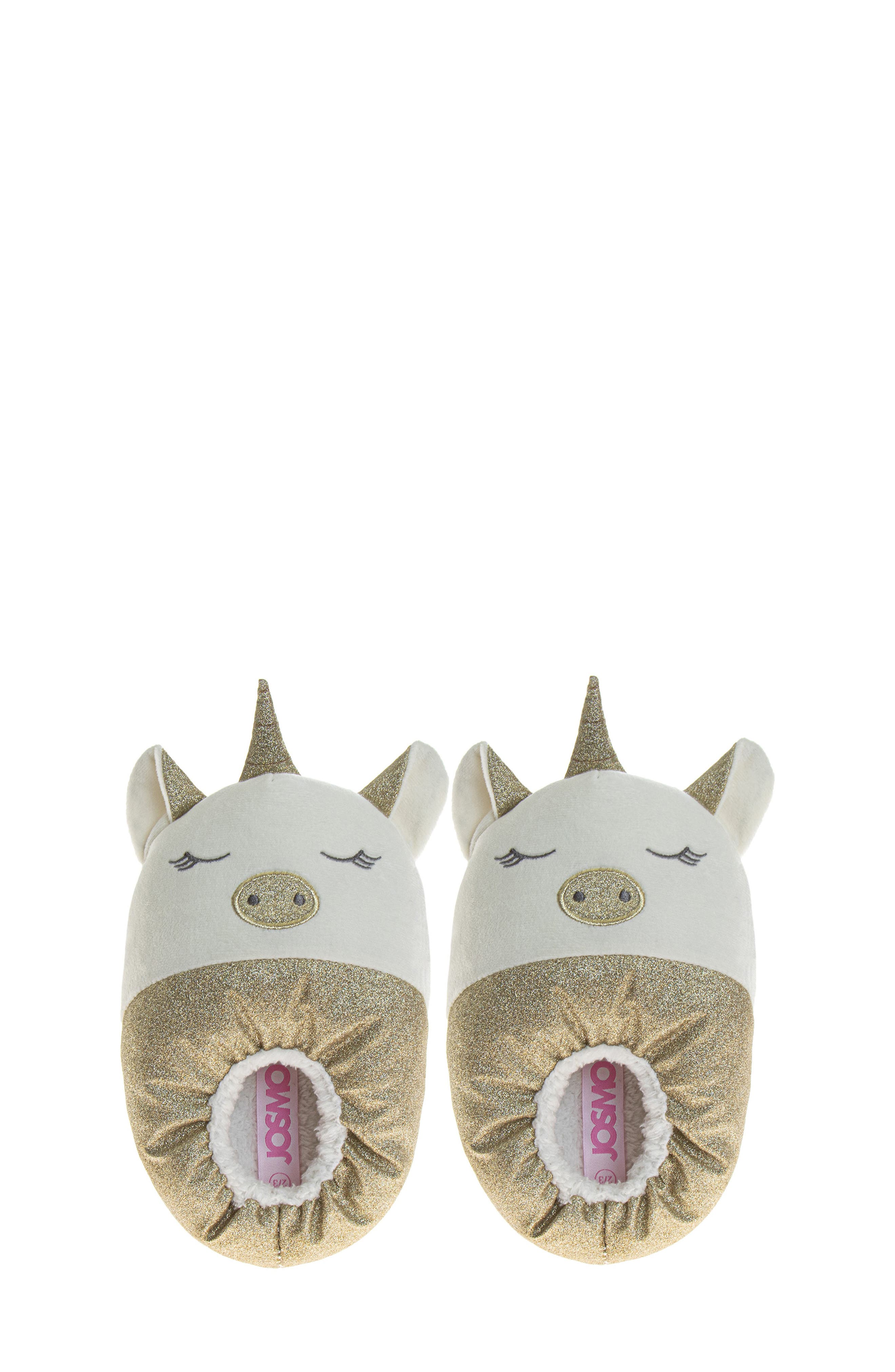 JOSMO Kids' Unicorn Slipper, Alternate, color, Beige Gold