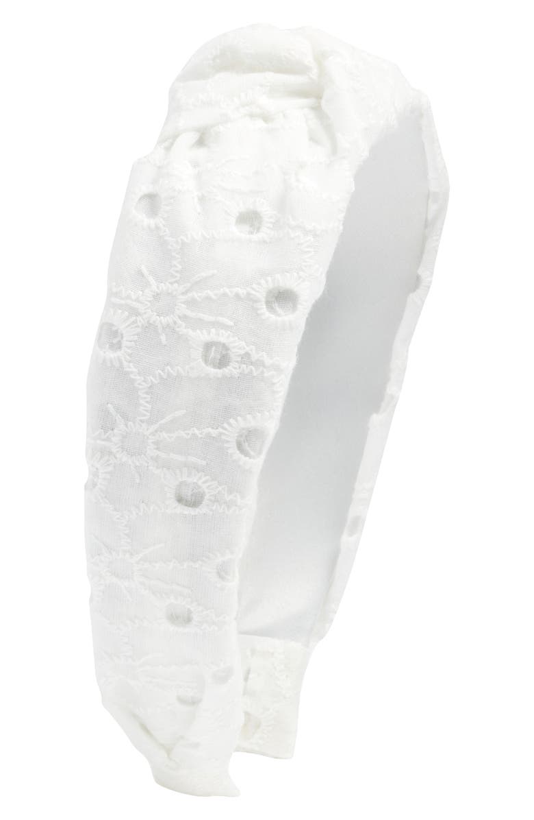 Chelsea28 Knotted Eyelet Headband, Main, color, White