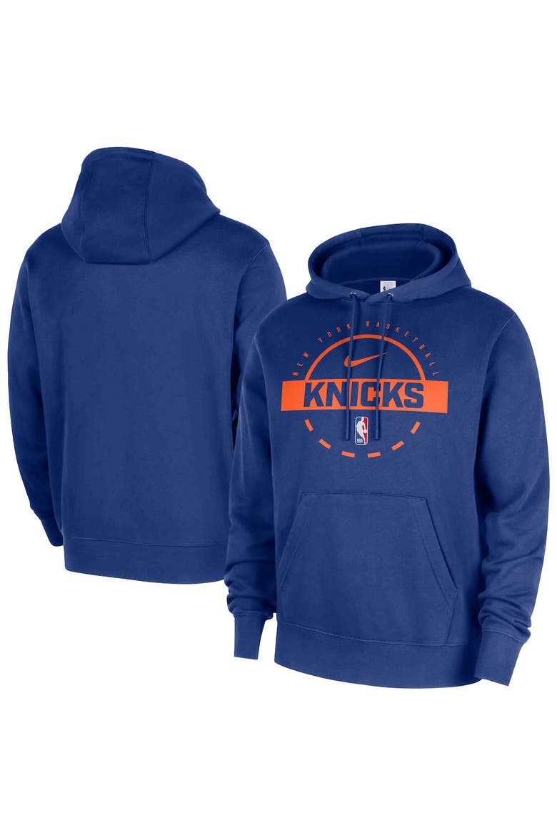 Men's Nike Blue New York Knicks 2025/26 Authentic Practice Club Pullover Hoodie, Alternate, color, Blue