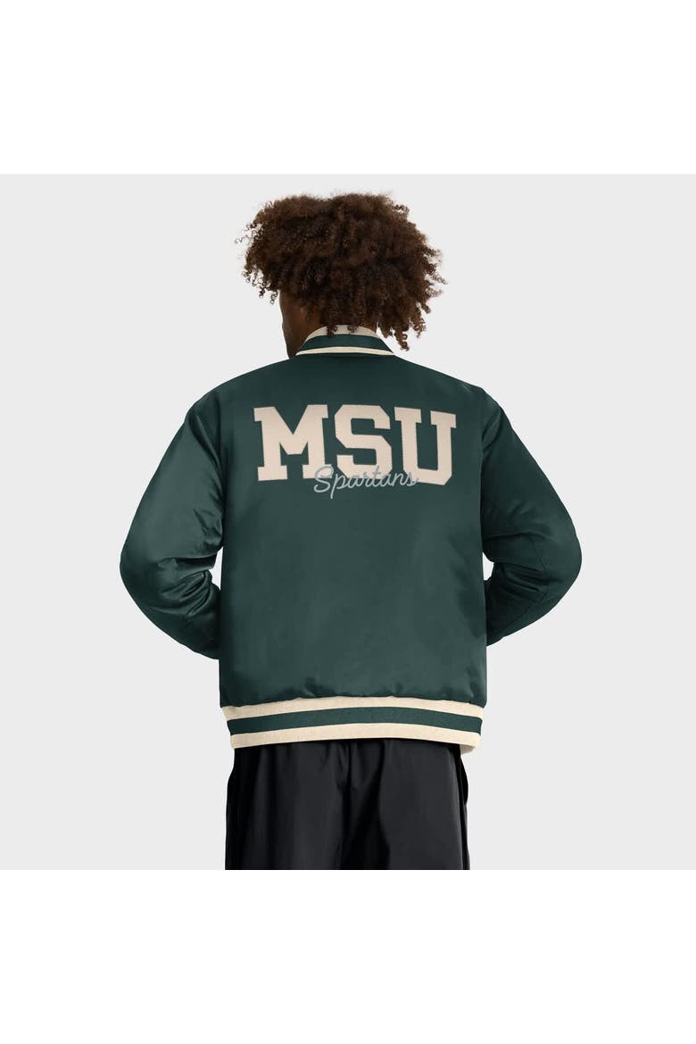 Men's Nike Green Michigan State Spartans Legacy Full-Snap Bomber Jacket, Alternate, color, Green