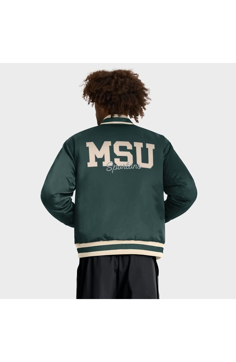 Nike Men's Nike Green Michigan State Spartans Legacy Full-Snap Bomber Jacket, Alternate, color, Green