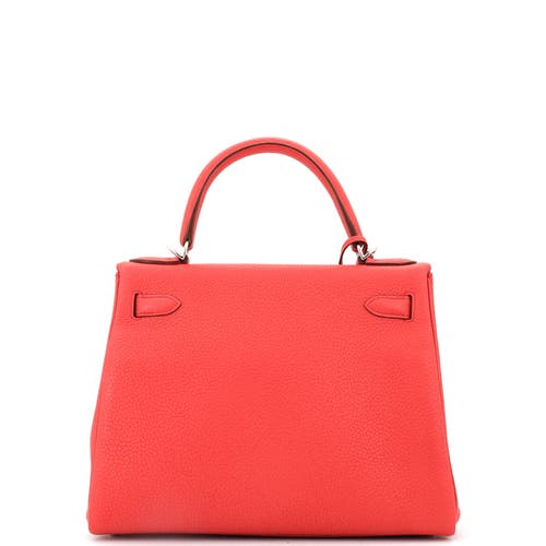 Pre-owned Hermes Hermes Kelly Handbag Pink Togo With Palladium Hardware 28 In Purple