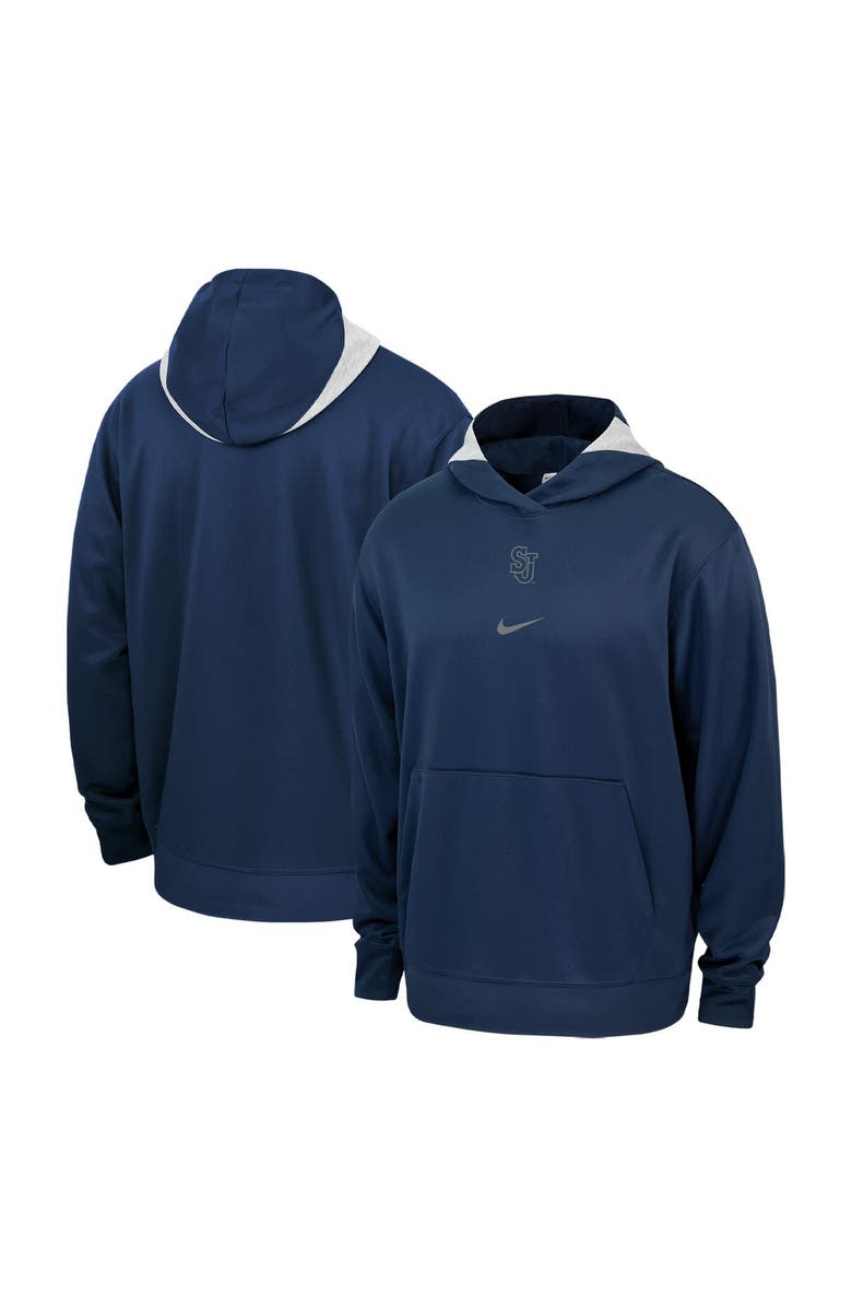Nike Men's Nike Navy St. John's Red Storm Basketball Spotlight Performance Pullover Hoodie, Main, color, 