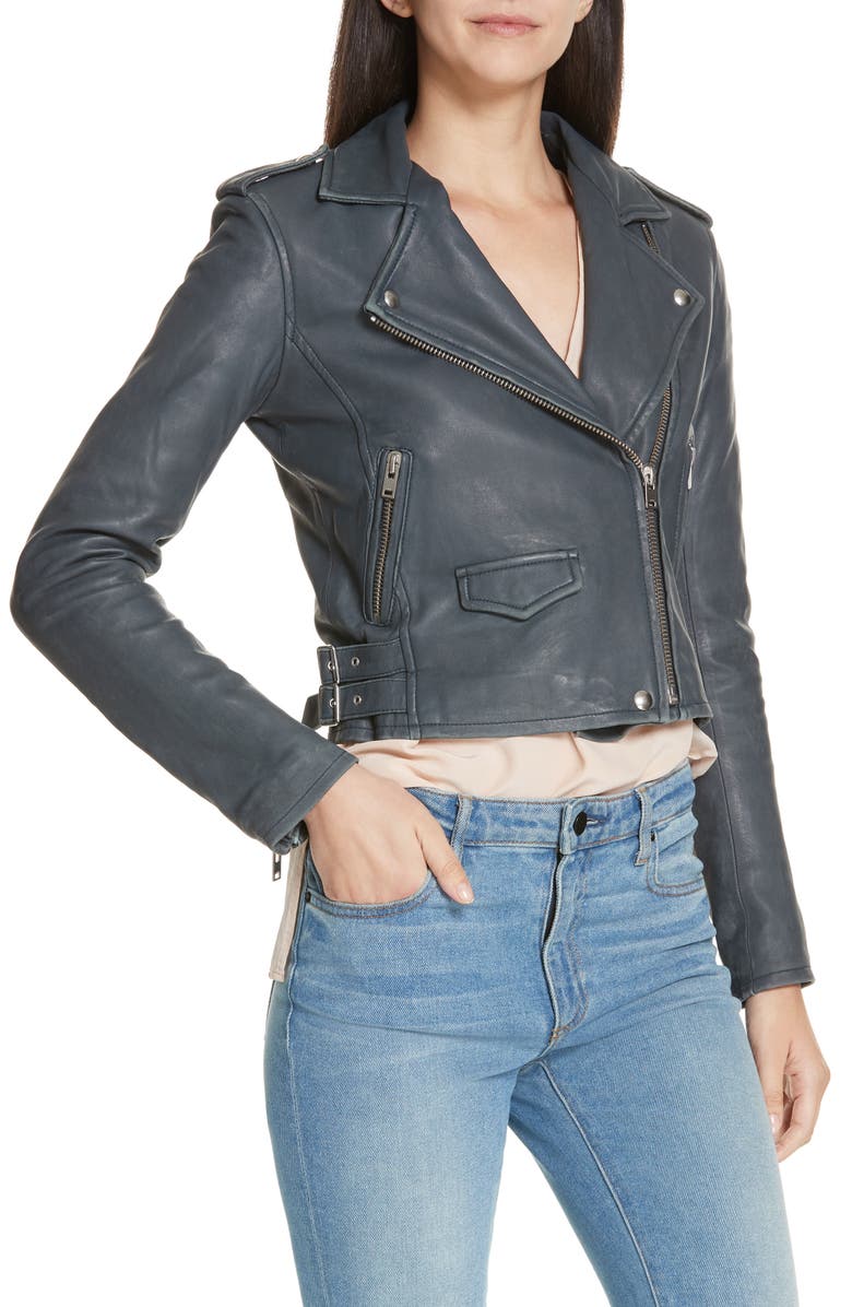 IRO 'Ashville' Leather Jacket, Alternate, color, 