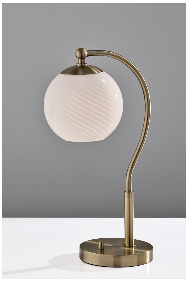 Swirl Antiqued Brass Desk Lamp, Alternate, color, ANTIQUE BRASS