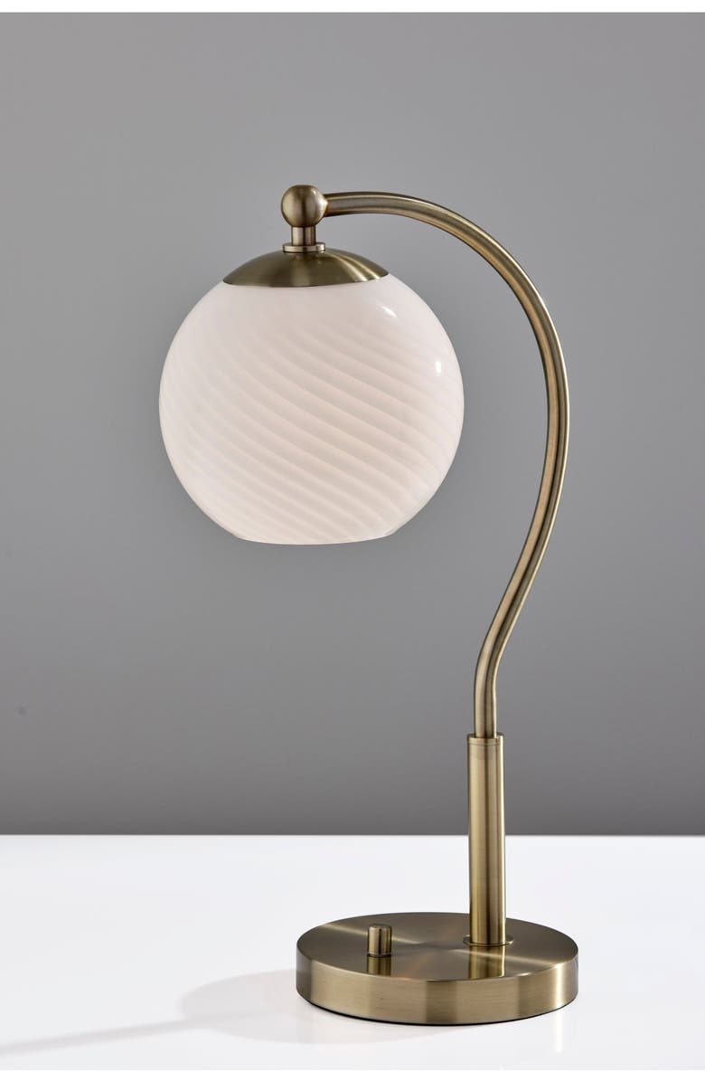 ADESSO LIGHTING Swirl Antiqued Brass Desk Lamp, Alternate, color, Antique Brass