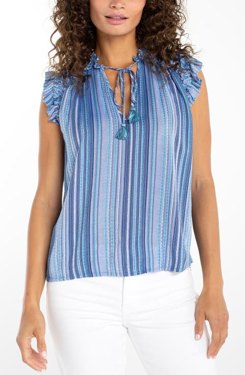 Ruffle Flutter Sleeve Top (Regular & Petite)