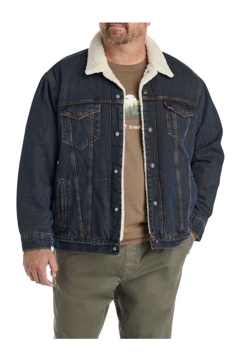 Big & Tall  Night Shadows Faux Shearling Jacket, Main, color, NIGHT SHADOWS