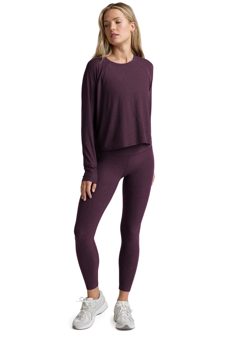Featherweight Long Sleeve T-Shirt, Alternate, color, EGGPLANT PURPLE HEAT