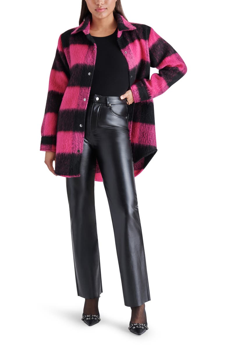 Steve Madden Eldridge Oversize Plaid Shirt Jacket, Alternate, color, 