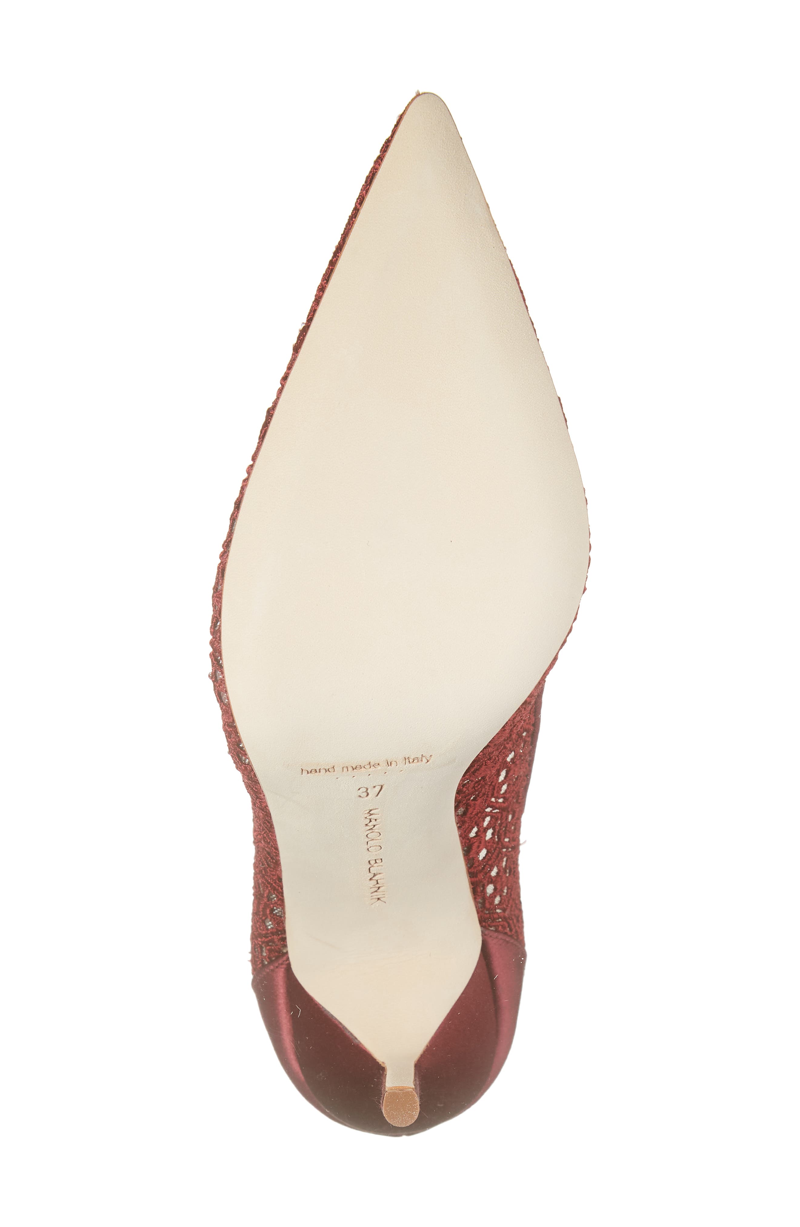 Manolo Blahnik BB Pointed Toe Lace Pump, Alternate, color, 