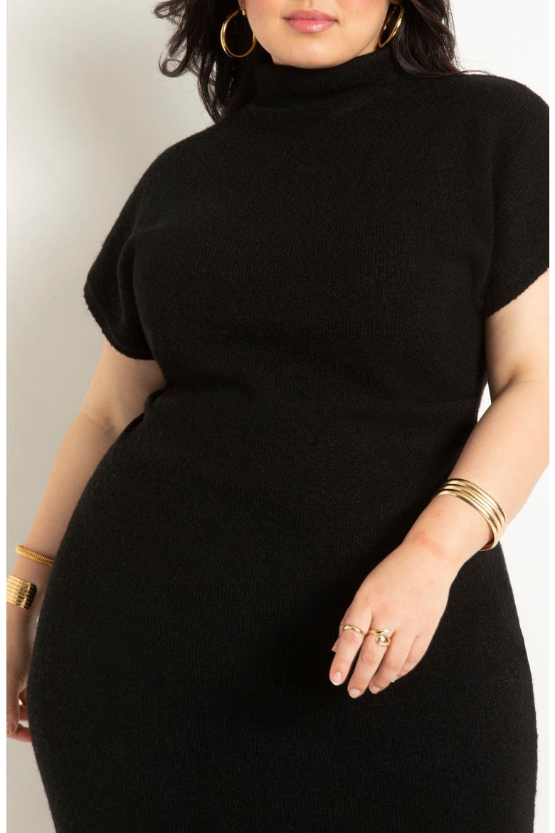 Short Sleeve Sweater Dress, Alternate, color, BLACK ONYX