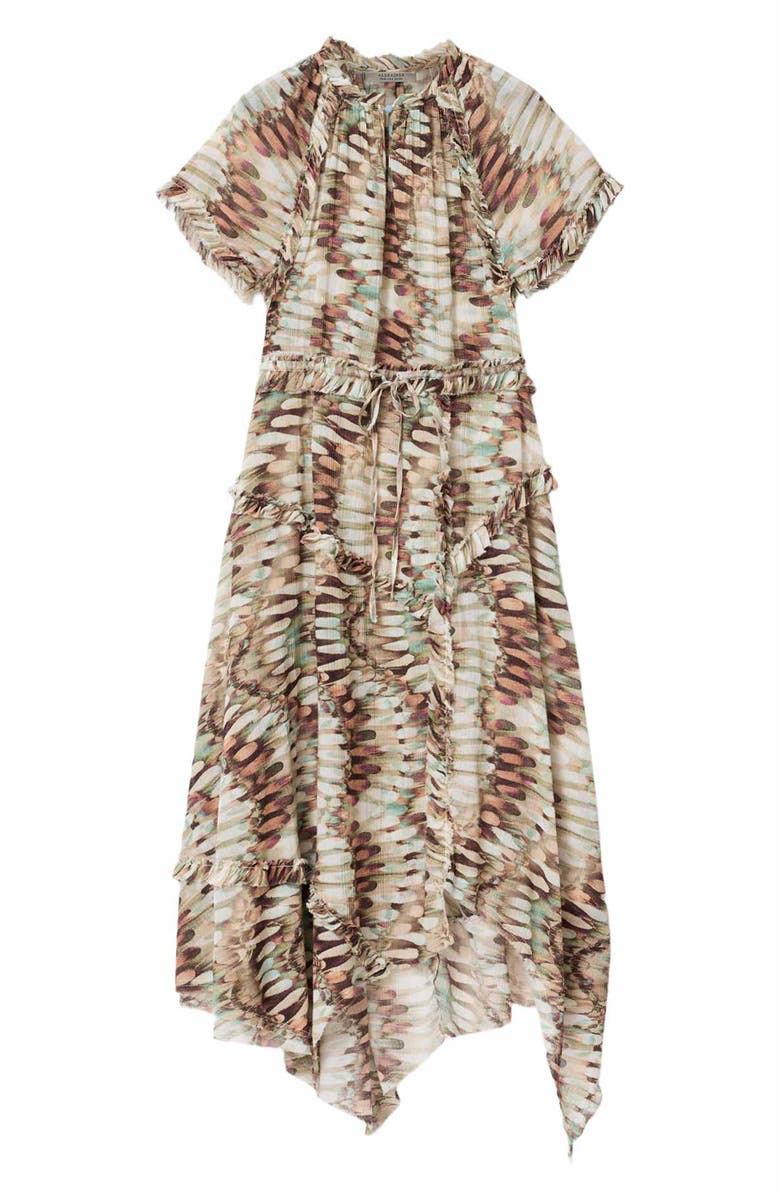 AllSaints Lamaia Handkerchief Cotton Midi Dress, Alternate, color, Oceano Soft Pink