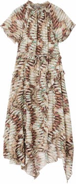 AllSaints Lamaia Handkerchief Cotton Midi Dress