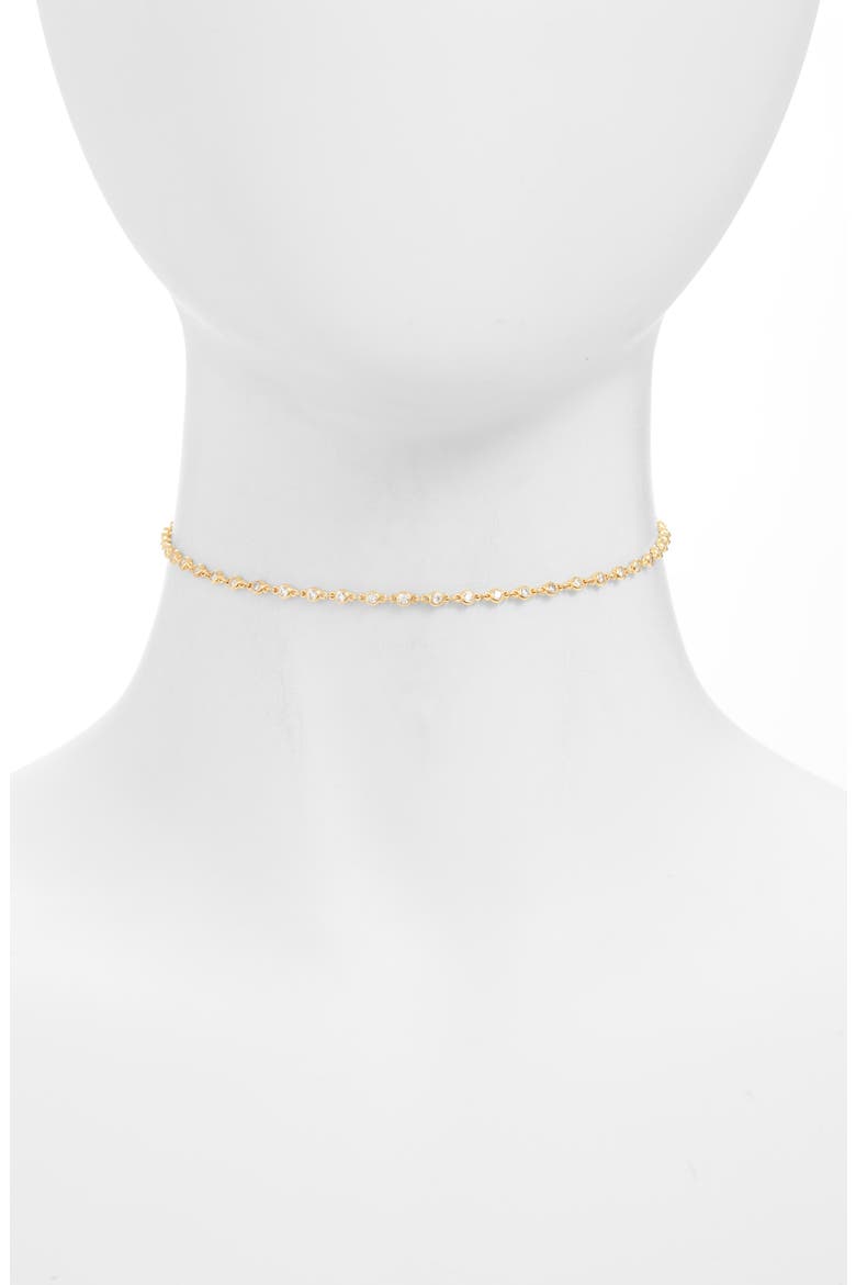 Adina’s Jewels Bezel Chain Choker, Main, color, GOLD