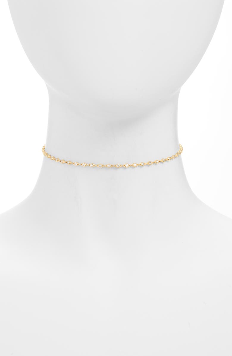 Adina's Jewels Adina’s Jewels Bezel Chain Choker, Main, color, 