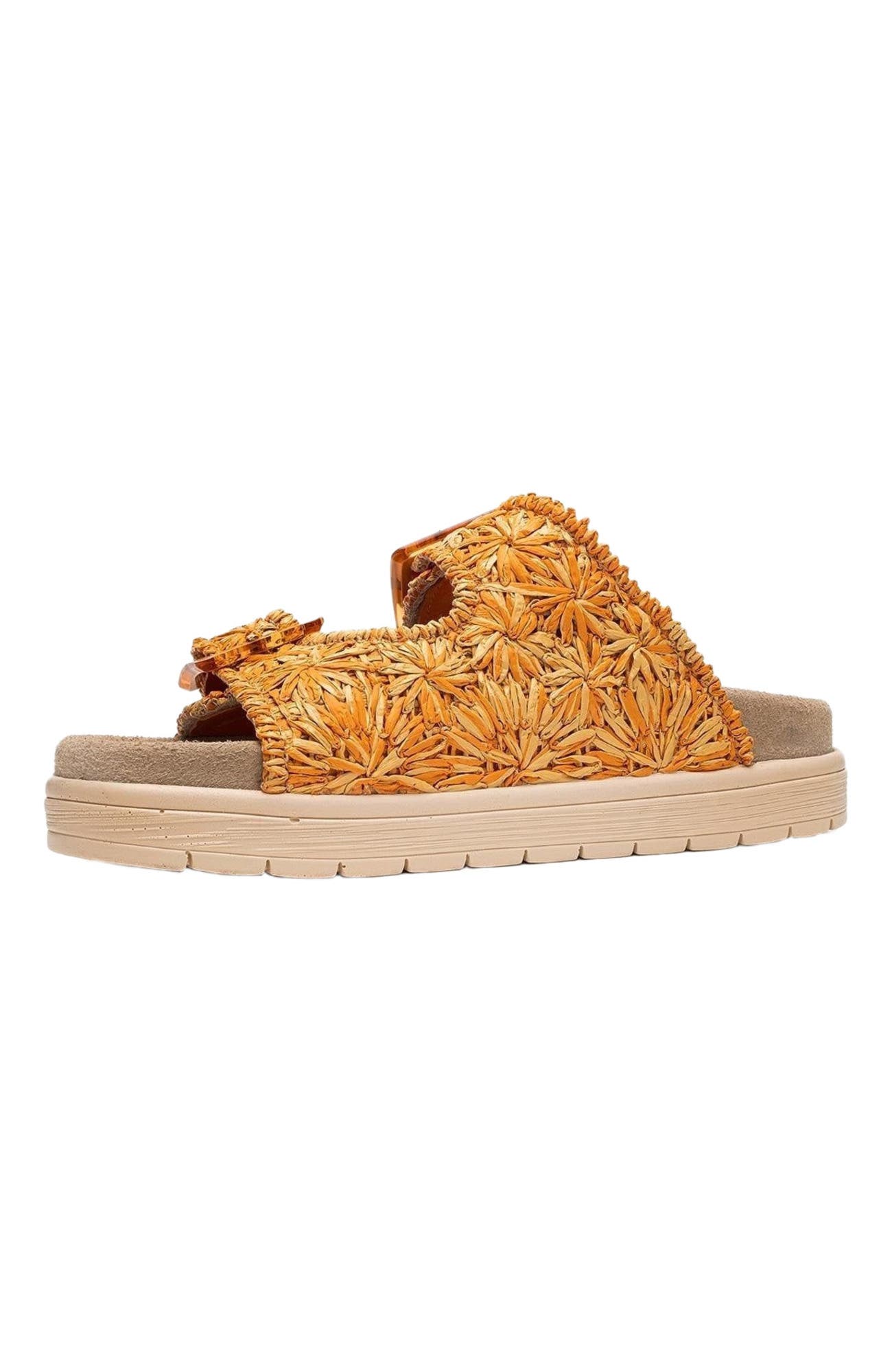 Milana Leather Double-Strap Sandal, Alternate, color, Orange Leather