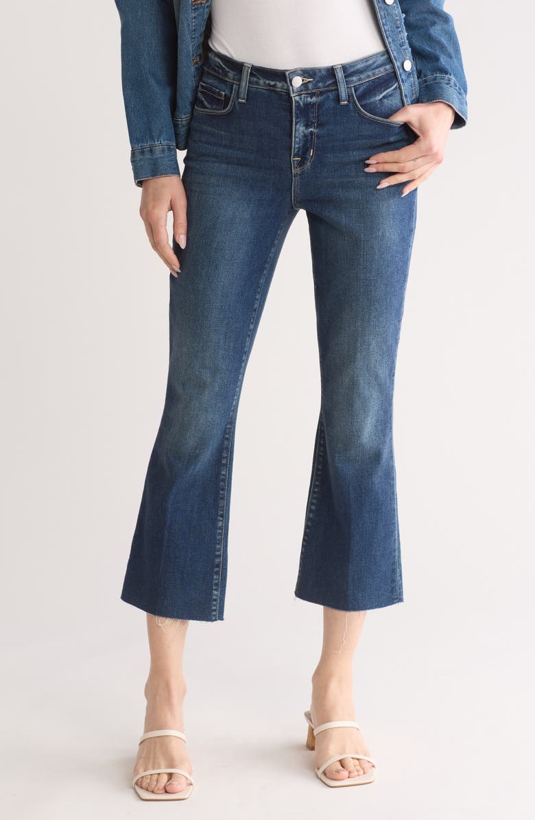 L'AGENCE Kendra Raw Hem Crop Flare Jeans, Main, color, 