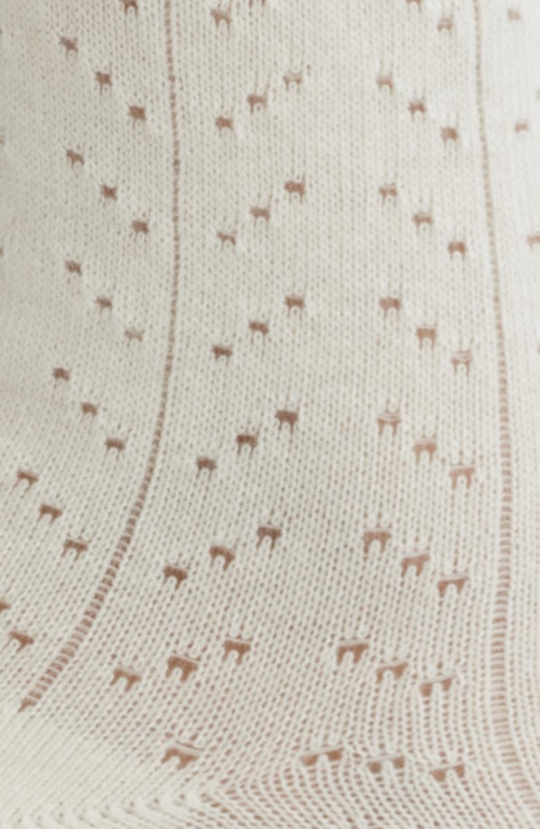 Stems Pointelle Ankle Socks, Alternate, color, Ivory