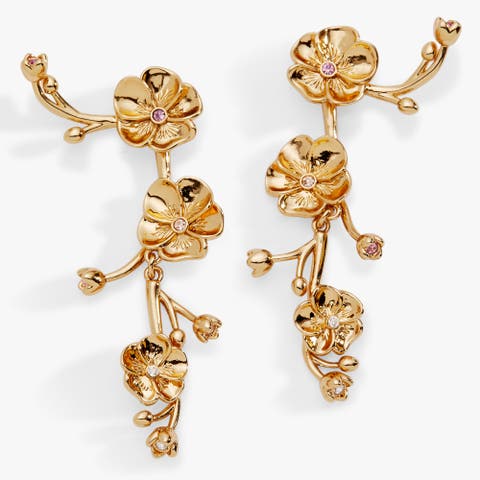 New York Botanical Garden® 2-in-1 Pansy Statement Earrings