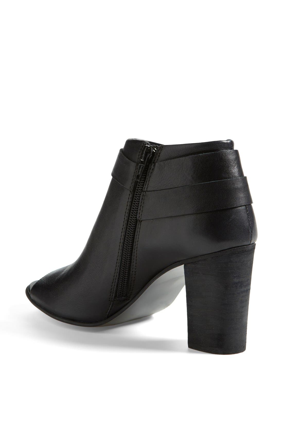 'Now' Open Toe Bootie, Alternate, color, BLACK LEATHER
