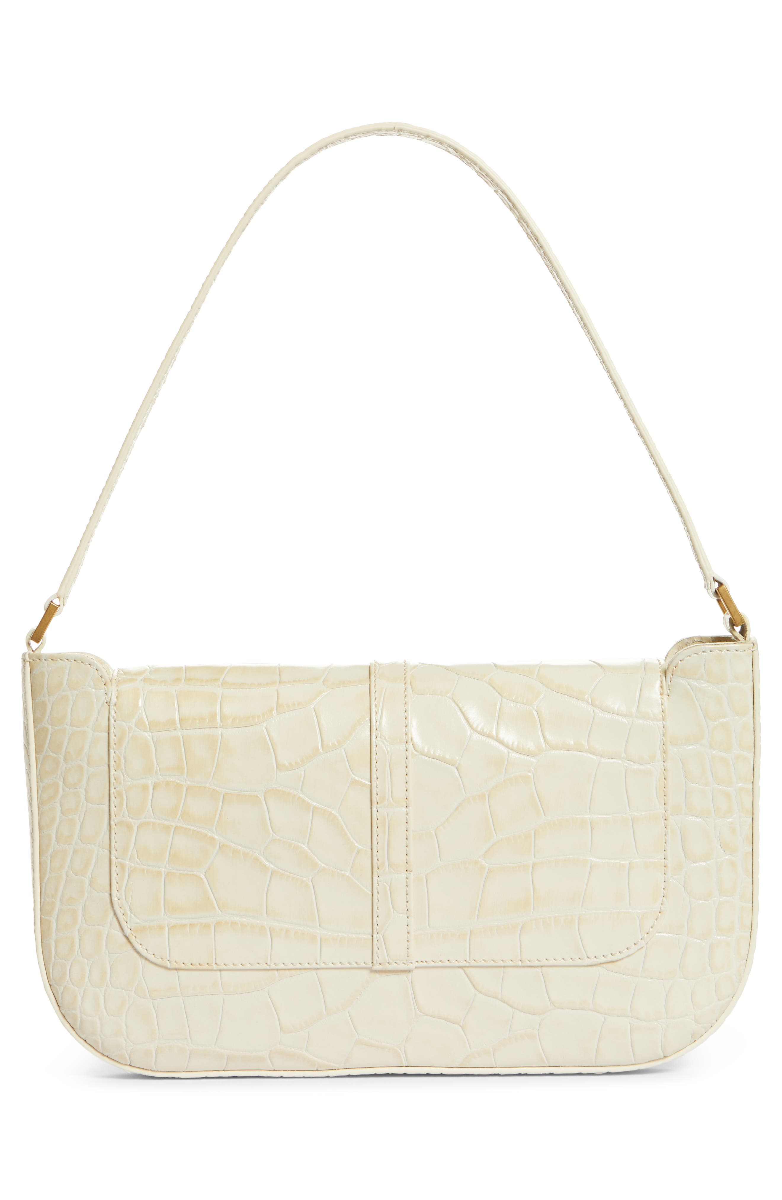 By Far Miranda Croc Embossed Leather Bag, Alternate, color, 