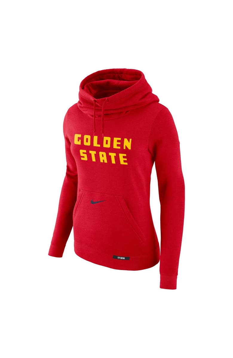 Nike Women's Nike Red Golden State Warriors 2024/25 City Edition Essential Club Pullover Hoodie, Alternate, color,