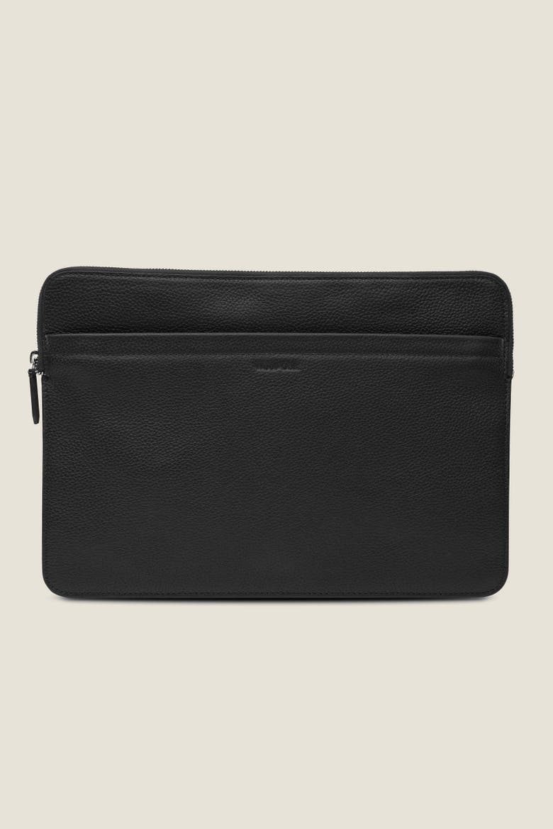 Porto Convertible Leather Laptop Sleeve, Alternate, color, Jet Black