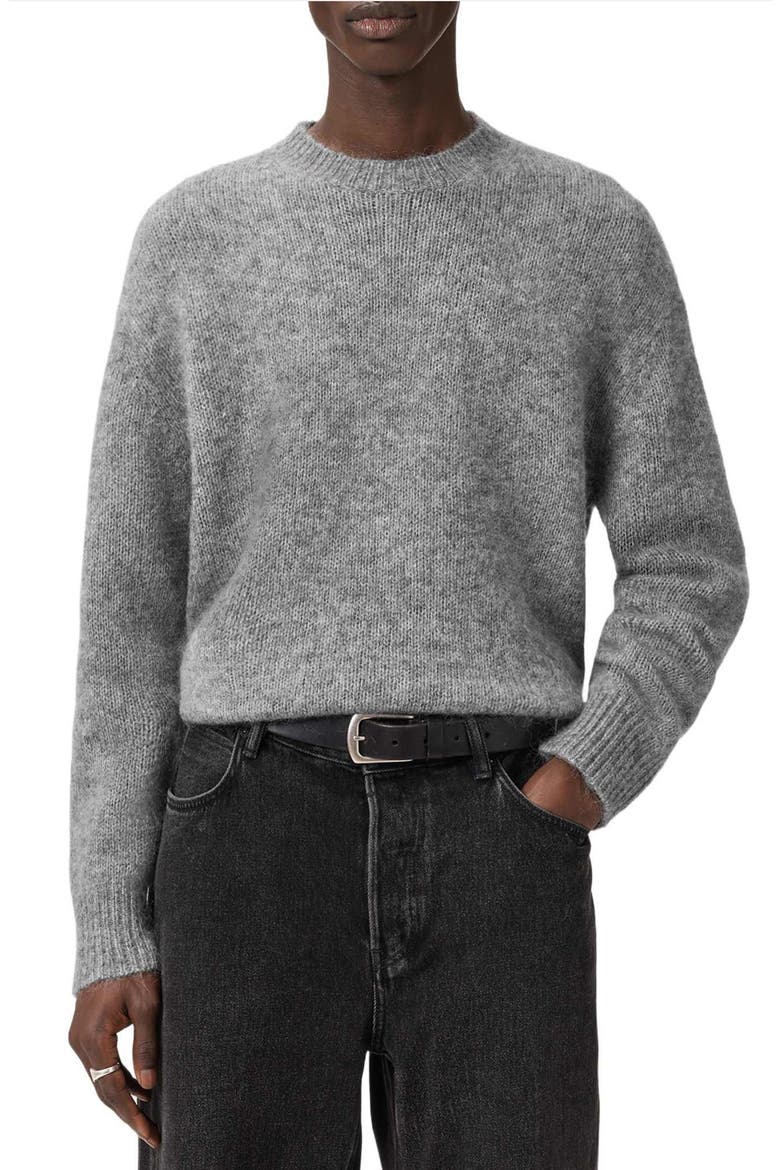 Coby Crewneck Wool & Mohair Sweater, Main, color, GREY MARL