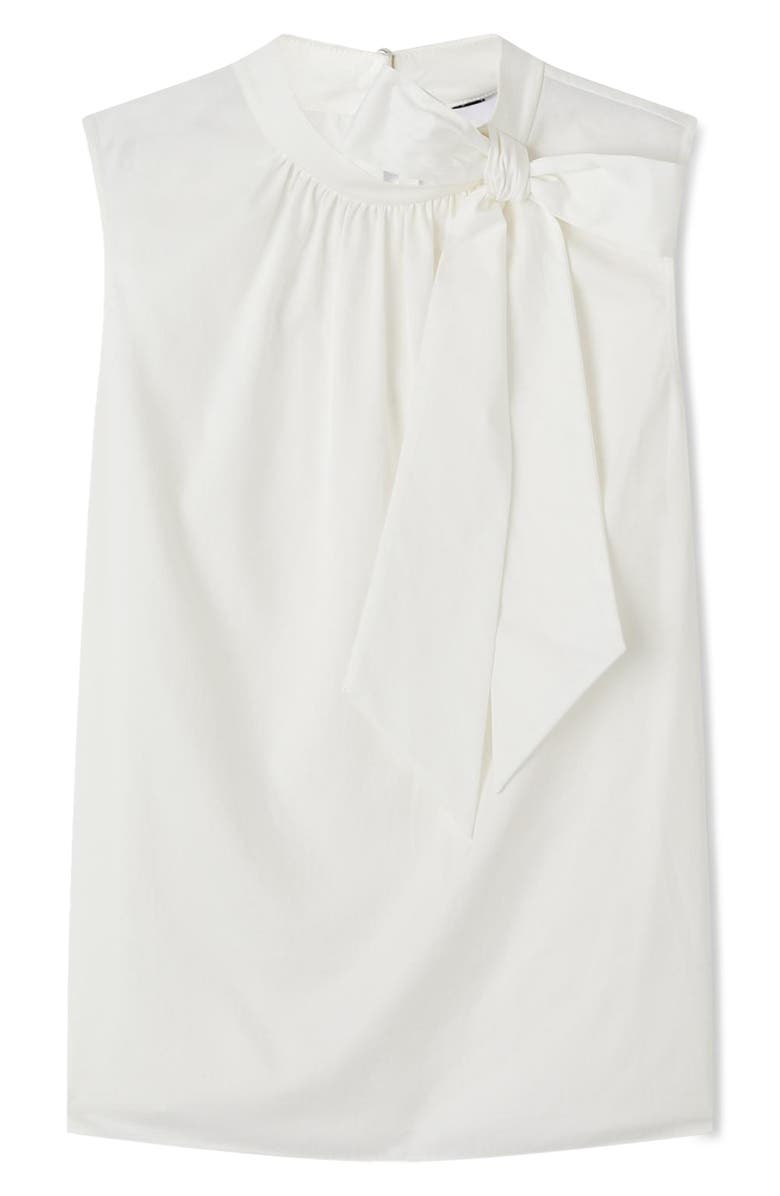 LK Bennett Freud Sleeveless Tie Neck Cotton Top, Alternate, color, 