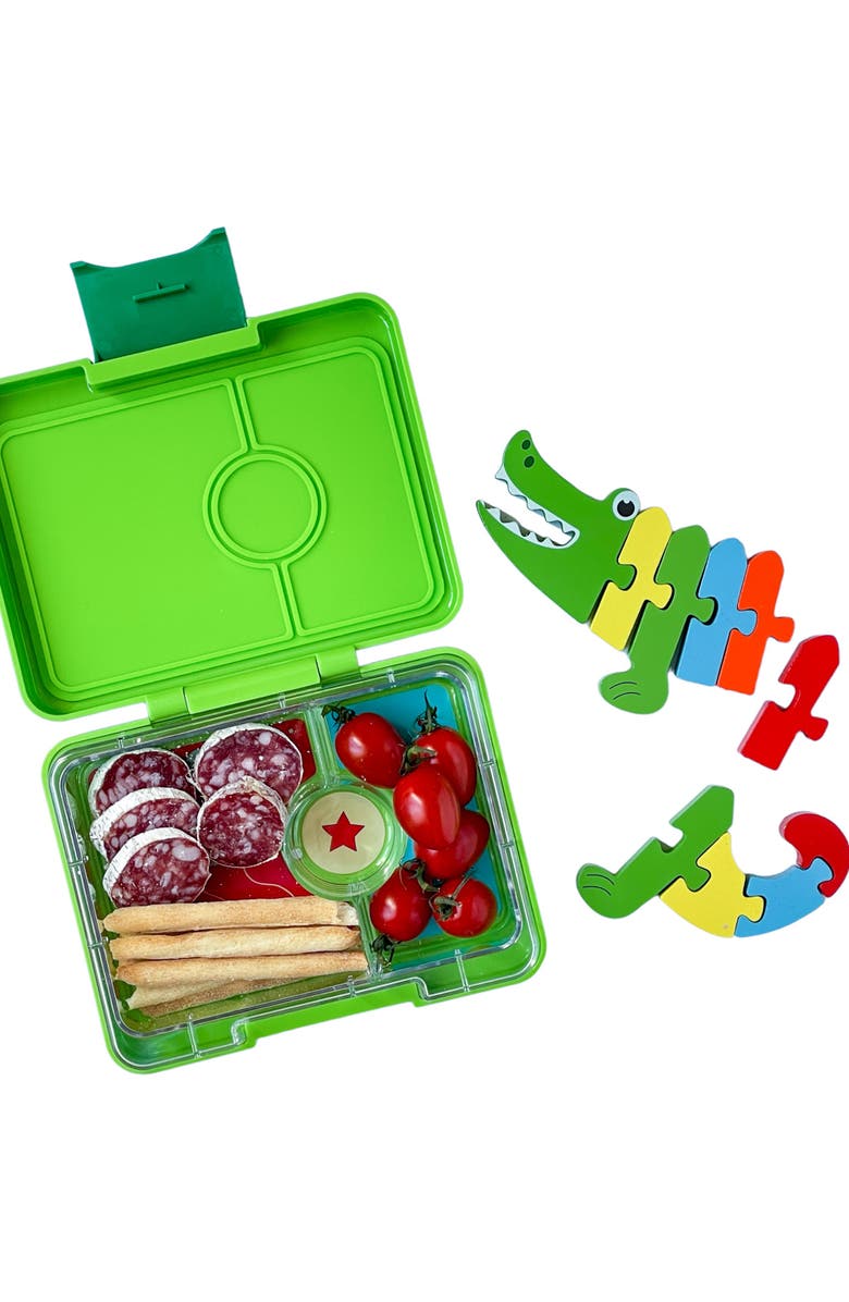Yumbox Snack leakproof Bento Box, Alternate, color, Green Shark
