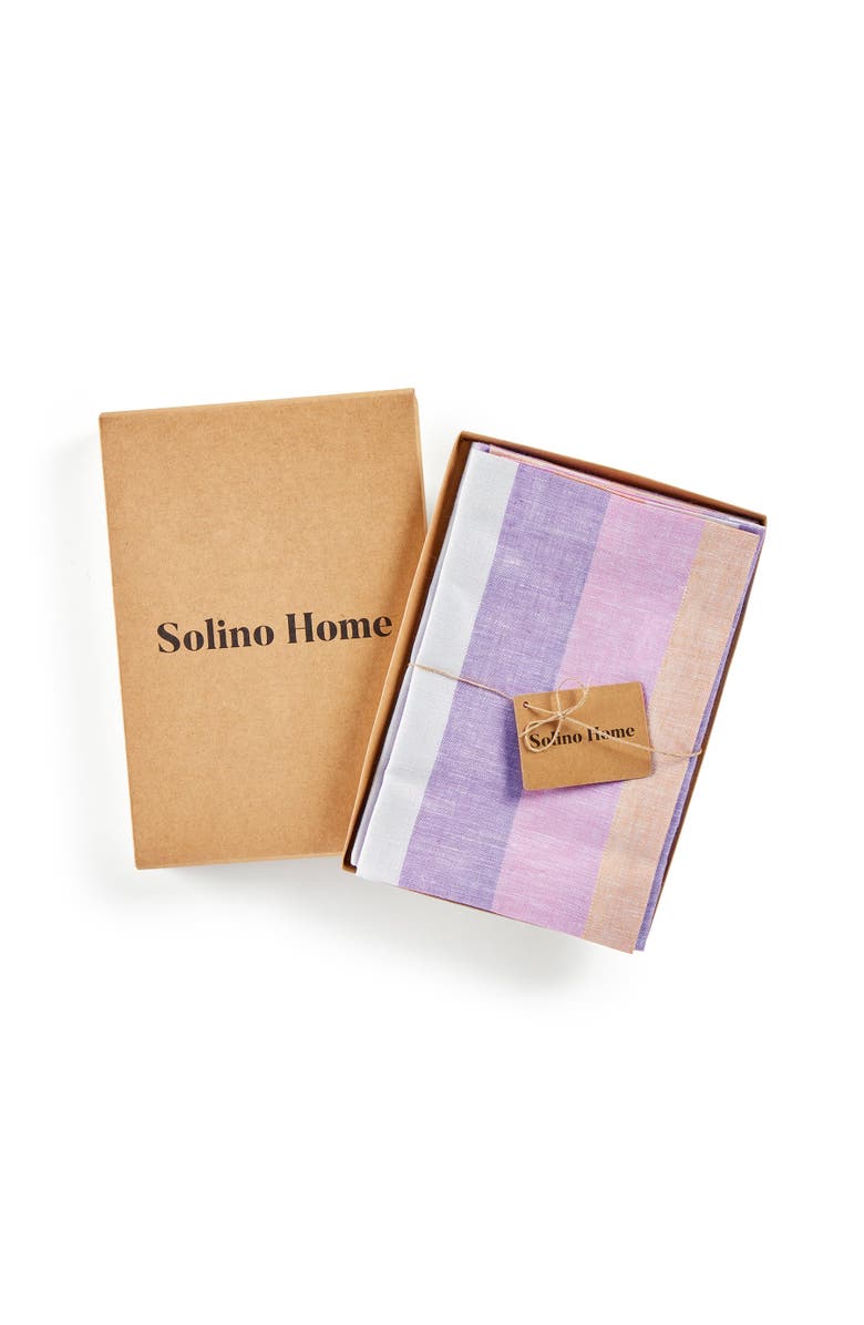 Solino Home Linen Dinner Napkins - Gelato Stripe, 20" x 20" Inch, Alternate, color, Gelato