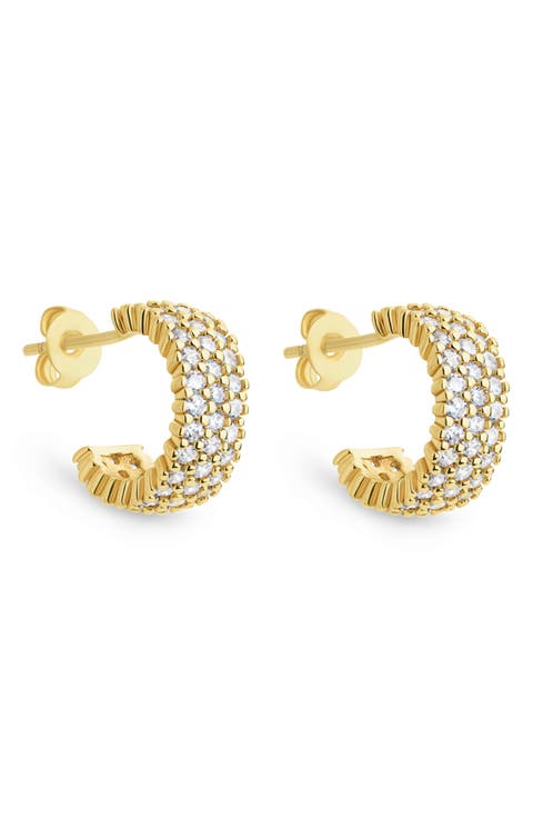 Elora Pavé Cubic Zirconia Huggie Hoop Earrings