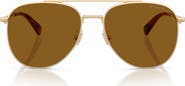 COACH 58mm Polarized Pilot Sunglasses