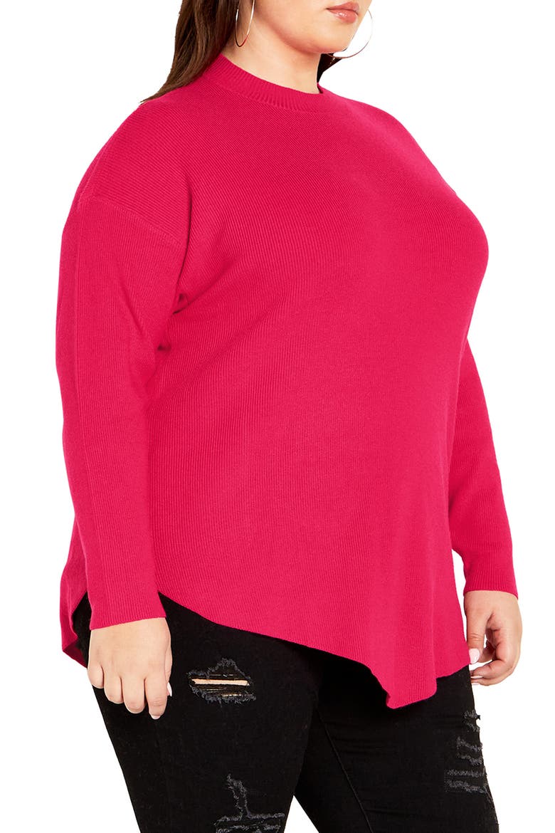 Bonnie Asymmetric Sweater, Alternate, color, PINK