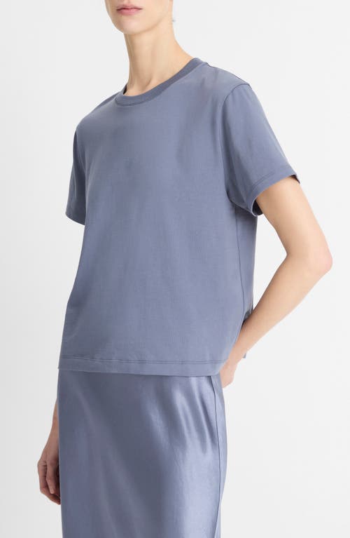 Vince Pima Cotton Crewneck T-shirt In Mauve Thistle